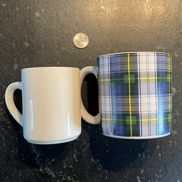 Scottish Tartan (Blue, White, Yellow Plaid) 16 Oz. Mug - Picture 3 of 6